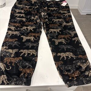 Secret Treasures Black Animal Print Pajama Pants